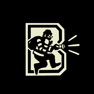 B is for Burglar b branding burglar character hand drawn icon illustration lettering logo mascot thief
