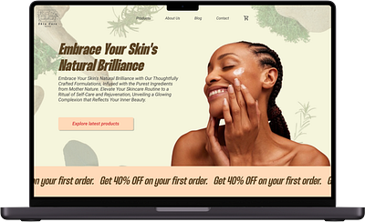 Skin Care Makeup Website branding canva colors design figma logo mockup skincare typography ui ux web website