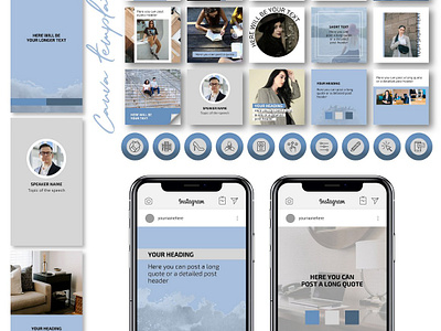 Blue CANVA Instagram Templates blogger templates blue blog blue canva instagram templates blue icons blue instagram blue template highlight instagram instagram theme stories highlights template template instagram templates for canva templates for instagram