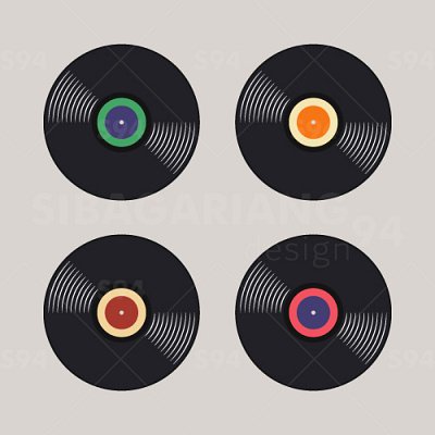 Retro vinyl record with a colorful label 80s 80smusic graphic design