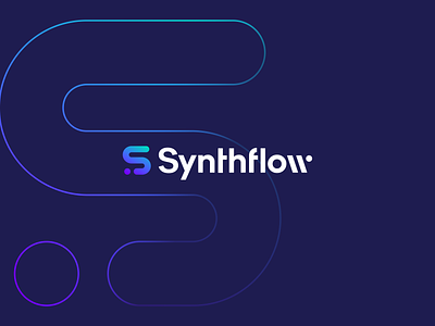Synthflow | Logo Design by Logolivery.com abstract branding cyber dark blue electronic flow futurism gradient graphic design letter lexend logo logolivery logotype neon purple s letter synth vector white