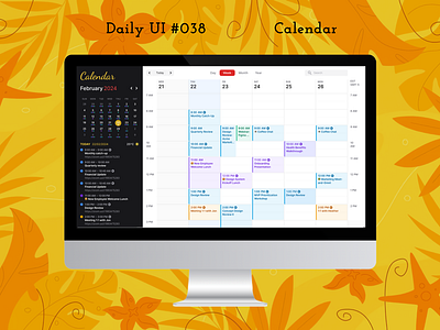 Daily UI #038 - Calendar activites calendar daily ui day 038 desktop website homepage macbook mobile app mockup laptop to do list ui ux