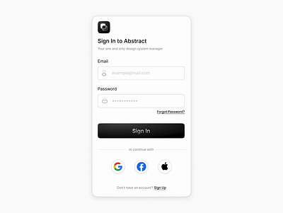 Abstract Sign In Module Hover Interaction abstract aesthetic design system figma hover light ui login micro interaction minimal prototype sign in ui ux webapp