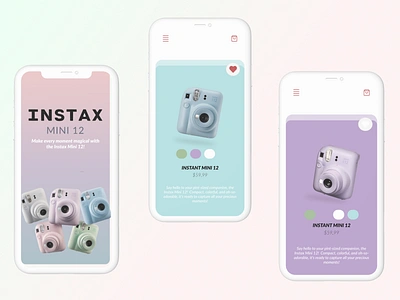 INSTAX mini 12 App UI Design appdesign ui ux