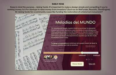 Daily #032 - Crowdfunding challenge daily32 dailyui design figma ui ui32 uidesigner ux