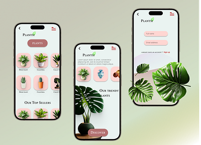 plants online store app app design branding mobile online store plants plants design ui ui design ux