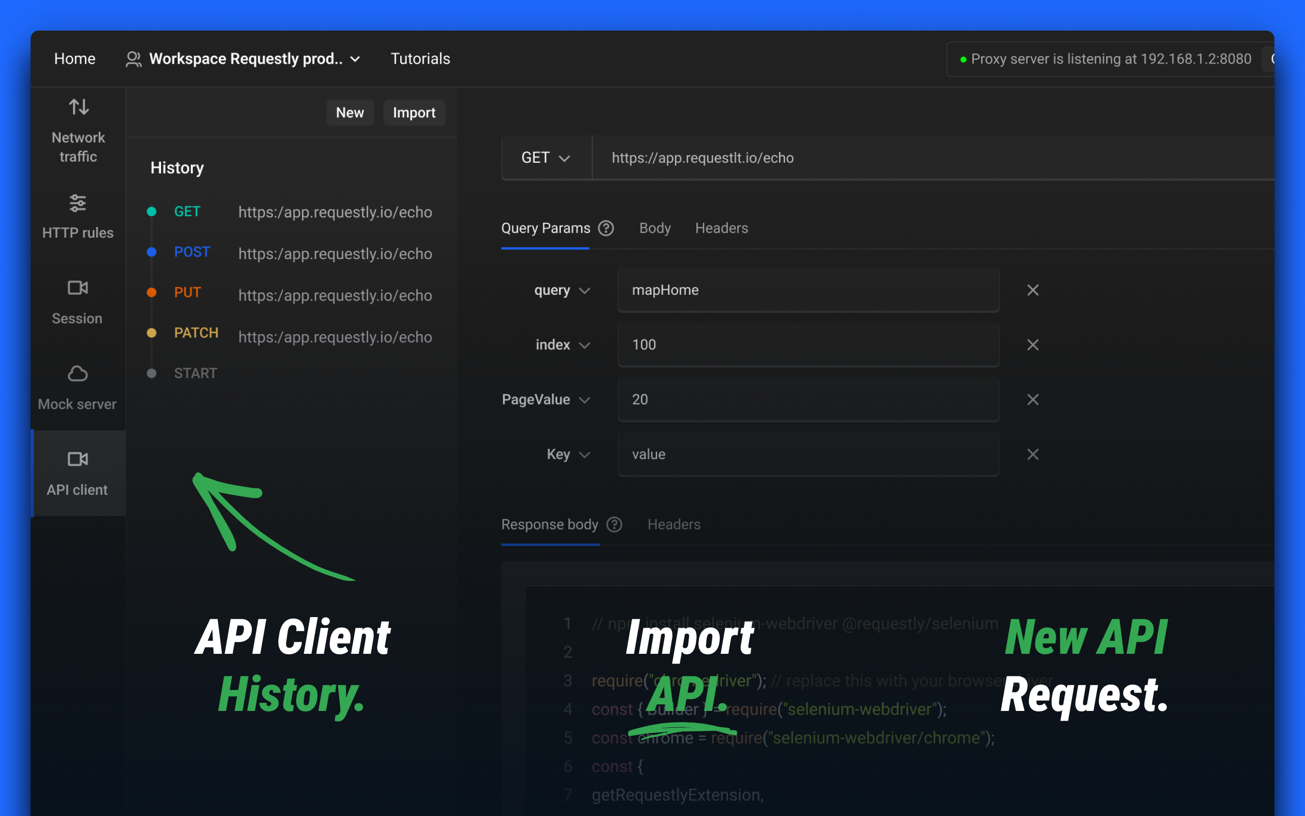 Chrome store assets for Requestly assets branding chrome store debug desktop app developer extension frontend product design ui ux web website