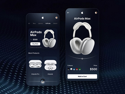AirPods Max - Application Design Concept airpods app design apple application branding design figma ui ui design user interface