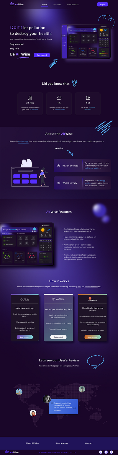 AirWise /Landing Page ui