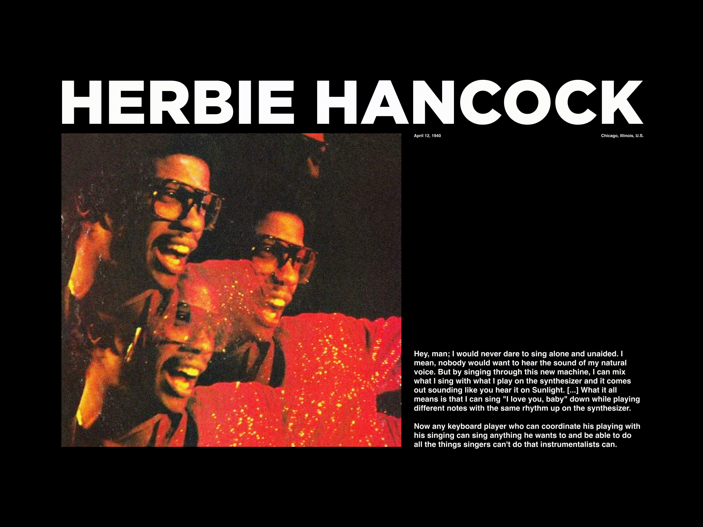 Herbie Hancock. art direction branding clean creative direction design editorial graphic design herbie hancock jazz layout magazine catalogue minimalist poster design swiss swiss typography typeface typography ui user interface