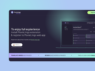 MovieLingo - Thank You Page branding graphic design learning logo ui web app