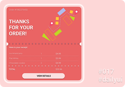 #017 #UIX101 challenge completed. #017 #dailyui branding cafe daily dailyui dailyux design email figma receipt ui uiux ux