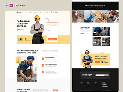 FixItAll -Handyman & Repair Services Elementor Template branding design elementor template ui web design