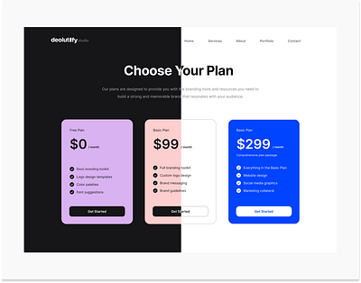 Choose your Plan Website Section company full website graphic design portfolio portfolio design product design ui uiux ux web website website design