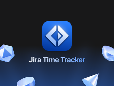 Jira Time Tracker - App Icon 3d app icon jira macos shapes time tracking