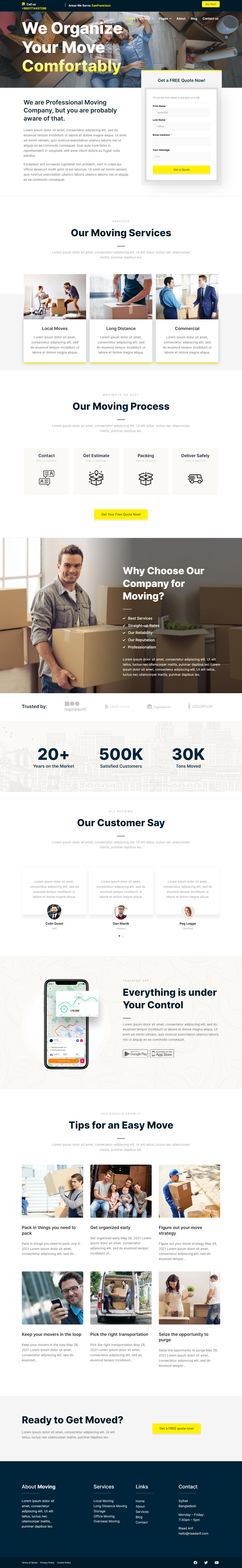 Local Business | Moving Company | Local Movers Website business website cargo moving website design elementor pro home moving website house moving landing page landingpage local movers website moving company website professional website removalist responsive website riaad arif transportation website ui web designer wordpress landing wordpress website wordpress website design