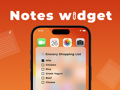 Daily UI 065 - Notes Widget daily ui daily ui 065 daily ui 65 dailyui design ios ios app ios notes ios notes widget mobile design notes wiget ui ui design ui inspiration uiux design user interface