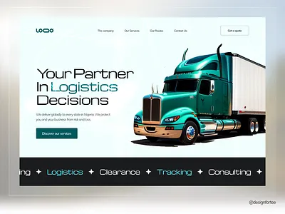 Logistics Service Landing Page design figma ui hero section logistics logistics website transport ui uiux ux web design