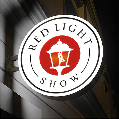 RED LIGHT SHOW 3d abstract branding circle design em emblem graphic design light logo red show simple