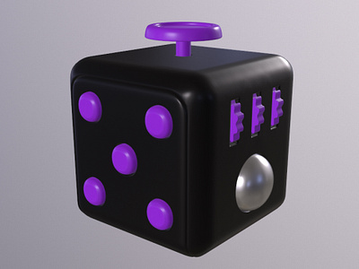 Fidget cube 3D model 3d 3d model marmorset maya motion graphics subdivision surface