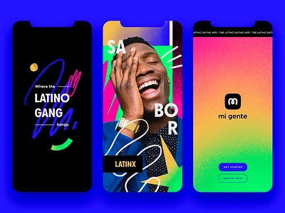 Mi Gente | UI Design app app design app ui artwork branding dating app design illustration latinx logo mi gente website ui