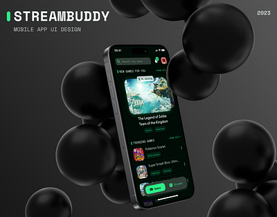 StreamBuddy UI mockup figma gaming mobile app mockup ui