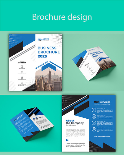 Bi-fold business brochure design template bi fold brochure brochure business clean design brochure