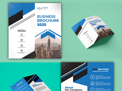 Bi-fold business brochure design template bi fold brochure brochure business clean design brochure