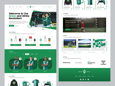 Werder Bremen Football Club Landing Page UI/UX Design Concept branding design football hero team ui uiux ux web