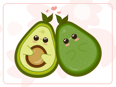 Cute Avocado Cuddles adorable avocadoart characterdesign creative culinaryart cuteillustration digitalart foodillustration graphicdesign greetingcarddesign healthyfoodart illustrator kawaii kids illustration lovely nurseryart pastelcolors playfuldesign vectorart whimsical