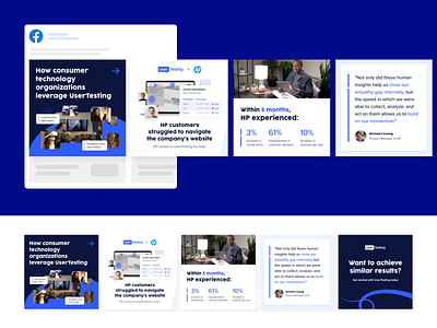 UserTesting - Carousel Ad Design ad design advertising carousel content creation ecommerce facebook ads instagram ads paid media ppc design saas static ads