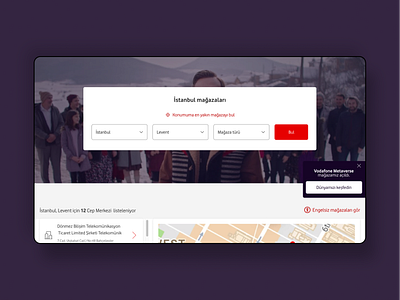 Find Vodafone Stores ui ux web