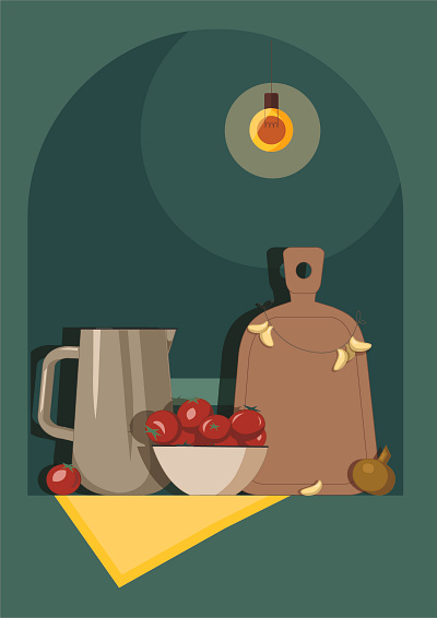 Still life illustration ai illustration skillbox still life tomatoes vector