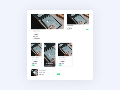 Card Component for Online Course App component course design figma online ui