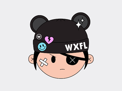 Self Portrait angryface cartoon character drawing eyepatch girl graphic design head illustration mad waffle
