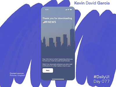#DailyUI Day 77: Thank you app dailyui download news thank you welcome