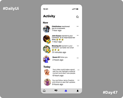 #Day047-Activity Feed #DailyUI Design 3d animation branding graphic design ui
