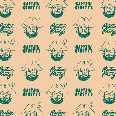 Captain Crusty's Pattern branding captain cookies hand lettering handlettering identity illustration lettering logo mid century packaging pattern patterning pirate playful sailor sloppy whimsical