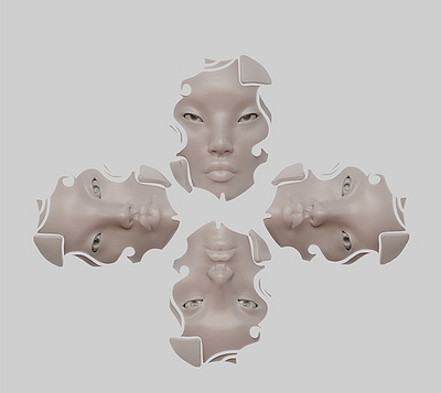 Faces 3d 3d model animation graphic design