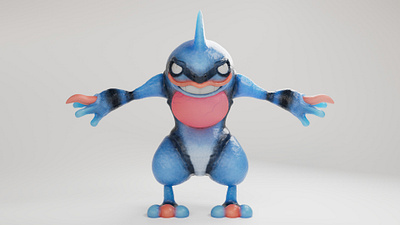 Realistic Toxicroak 3d 3d character modeling animation game pokemon