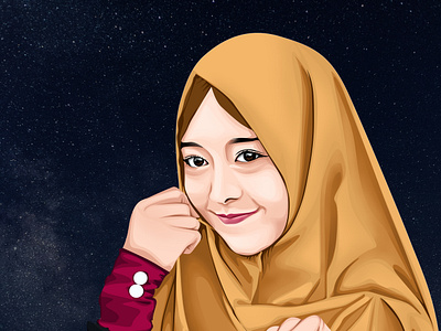 Hijab Potrait Vexel Art Illustration branding design graphic design illustration logo ui vector art vexel vexel art vexelart