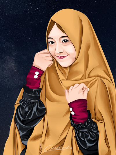Hijab Potrait Vexel Art Illustration branding design graphic design illustration logo ui vector art vexel vexel art vexelart
