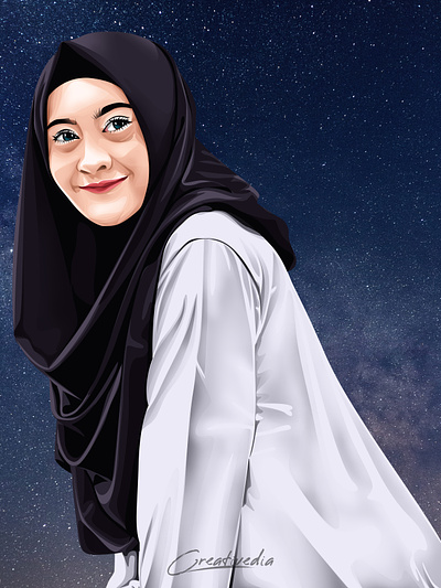 Hijab Potrait Vexel Art Illustration design face vector graphic design hijab potrait hijab vector illustration potrait vector potrait woman vector vector art vexel vexel art vexelart
