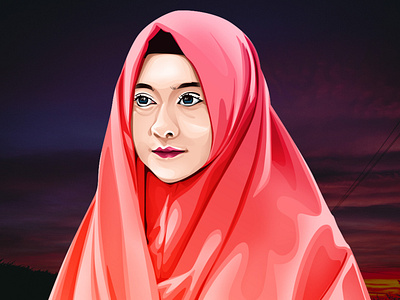 Hijab Potrait Vexel Art Illustration design face potrait graphic design illustration potrait hijab potrait illustration potrait vector vector art vexel vexel art vexelart