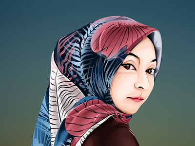 Hijab Potrait Vexel Art Illustration concept art design digital illustration graphic design illustration potrait illustration vector art vexel vexel art vexelart