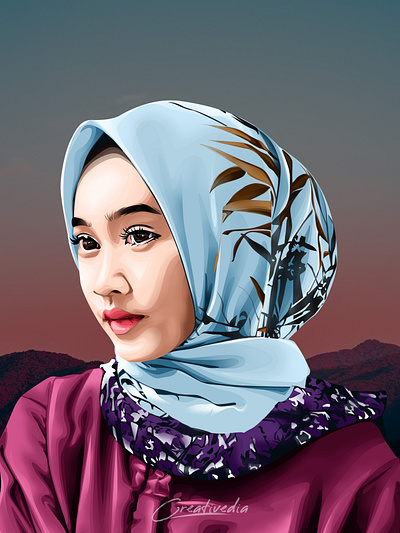 Hijab Potrait Vexel Art Illustration concept art design illustration vector art vexel vexelart