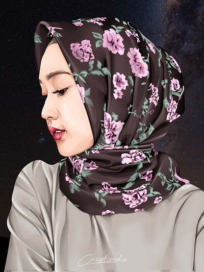 Hijab Potrait Vexel Art Illustration concept art design illustration vector art vexel vexelart