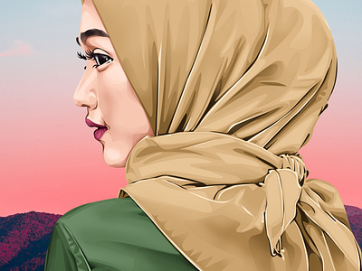 Hijab Potrait Vexel Art Illustration concept art design illustration vector art vexel vexelart