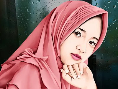 Hijab Potrait Vexel Art Illustration concept art design graphic design illustration vector art vexel vexel art vexelart