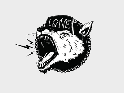Lone Wolf Cycling badge cycling illustration vector wolf
